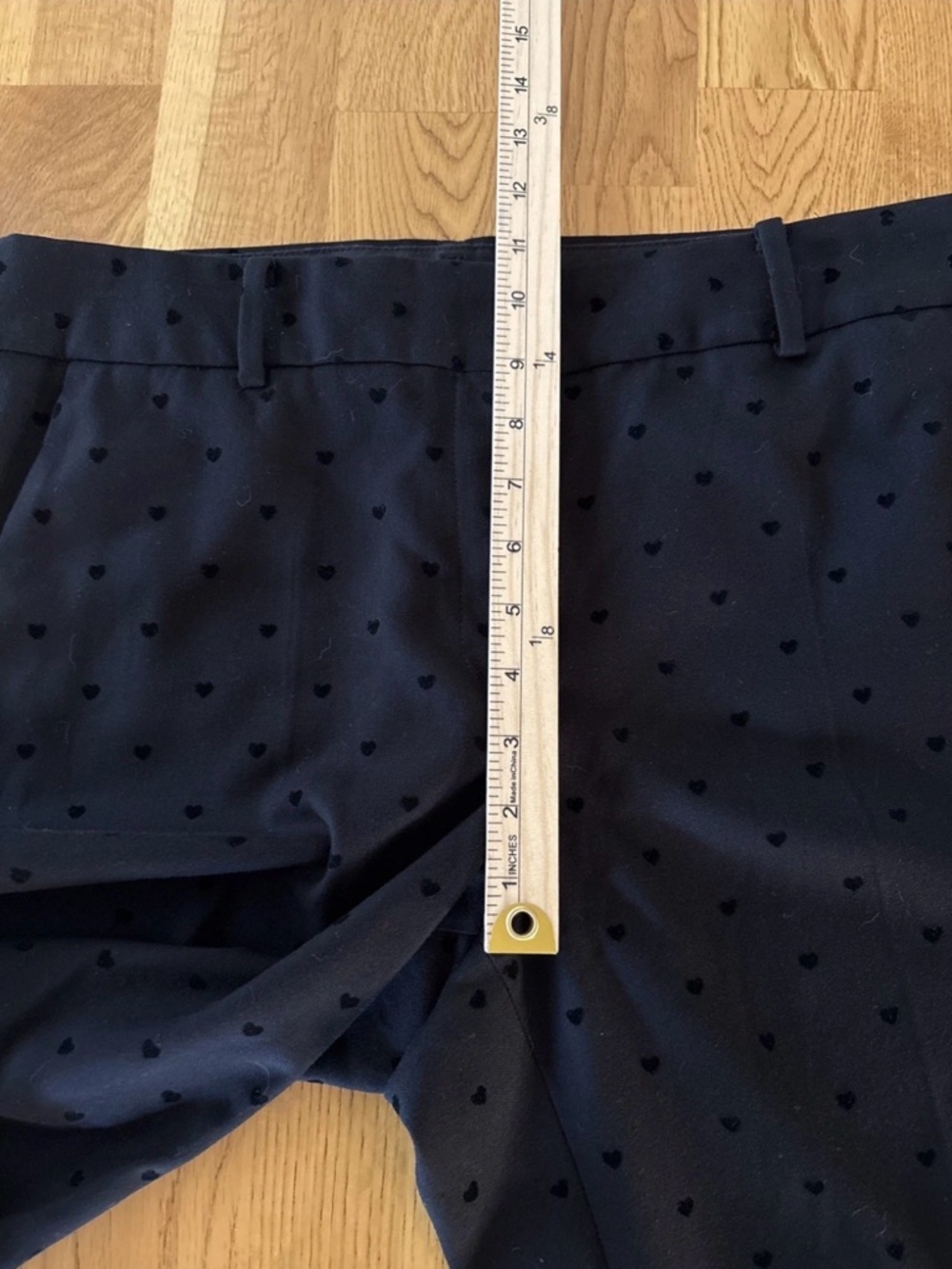 Talbots Hampshire Ankle Pants Size 12 Black Flocked Heart Print Career Preppy - Picture 12 of 14